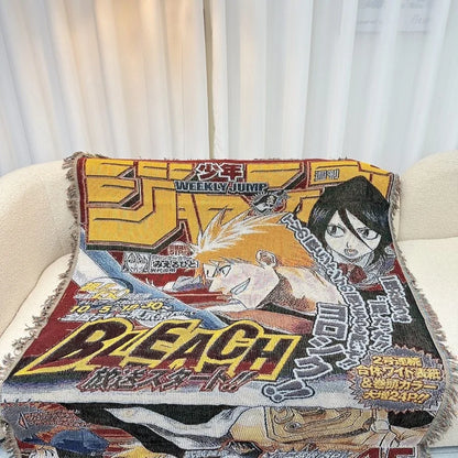 Anime Dragon Ball & One Piece Cotton Blanket – Decorative Sofa & Bed Throw