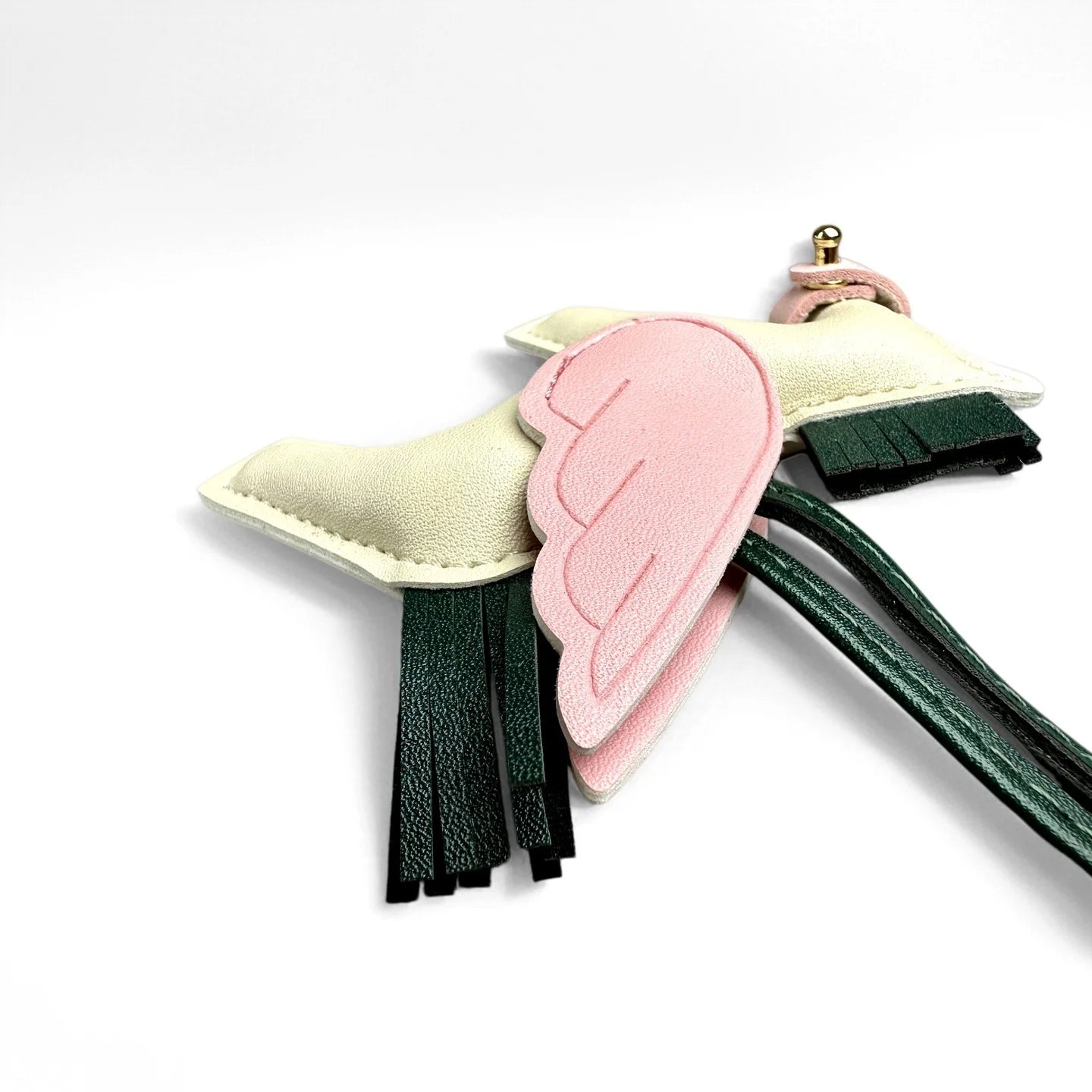 Winged Pony Keychain - Premium PU Leather Bag Charm with Detachable Strap