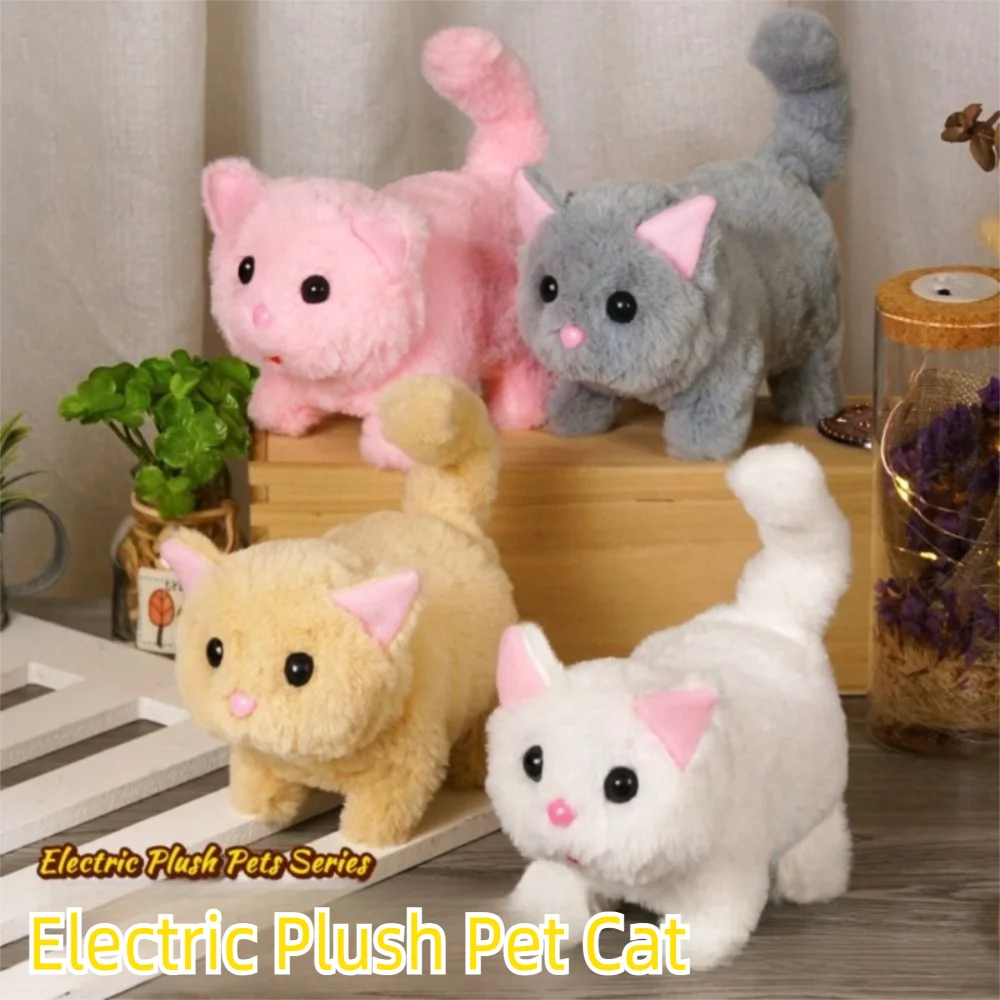 Simulated Robot Kitten Plush Toy - Interactive Walking & Wagging Electric Pet for Kids