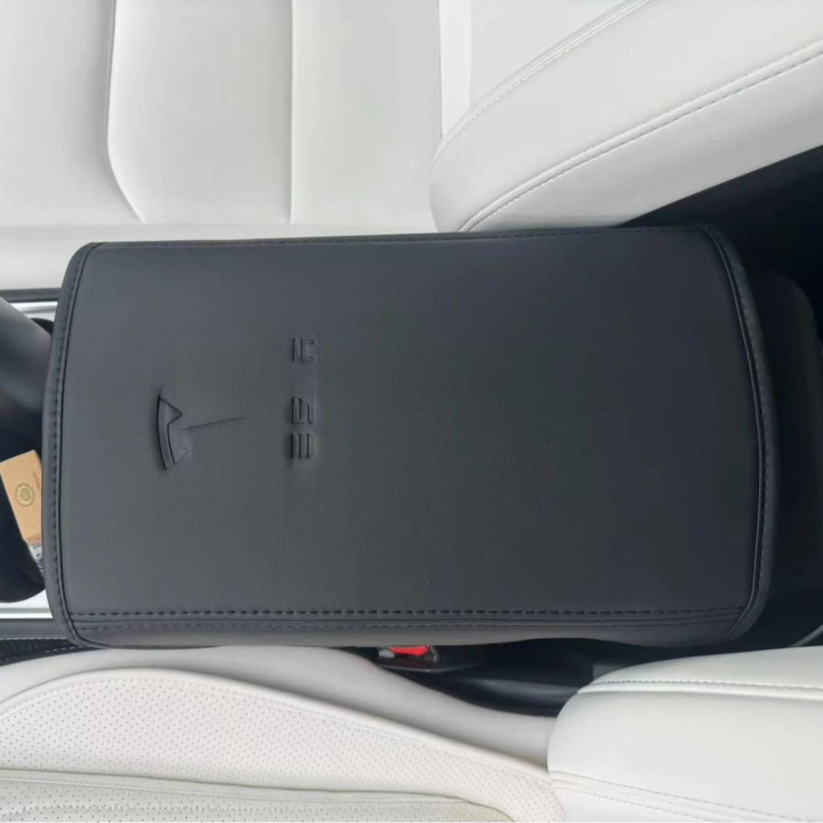 Tesla Model 3/Y 2017-2024 Armrest Cover – Leather Center Console Protector Interior Accessory