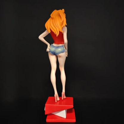 Asuka Langley Summer Anime Figure - 22cm Collectible GK Statue for Desktop Decor & Adult Collectors
