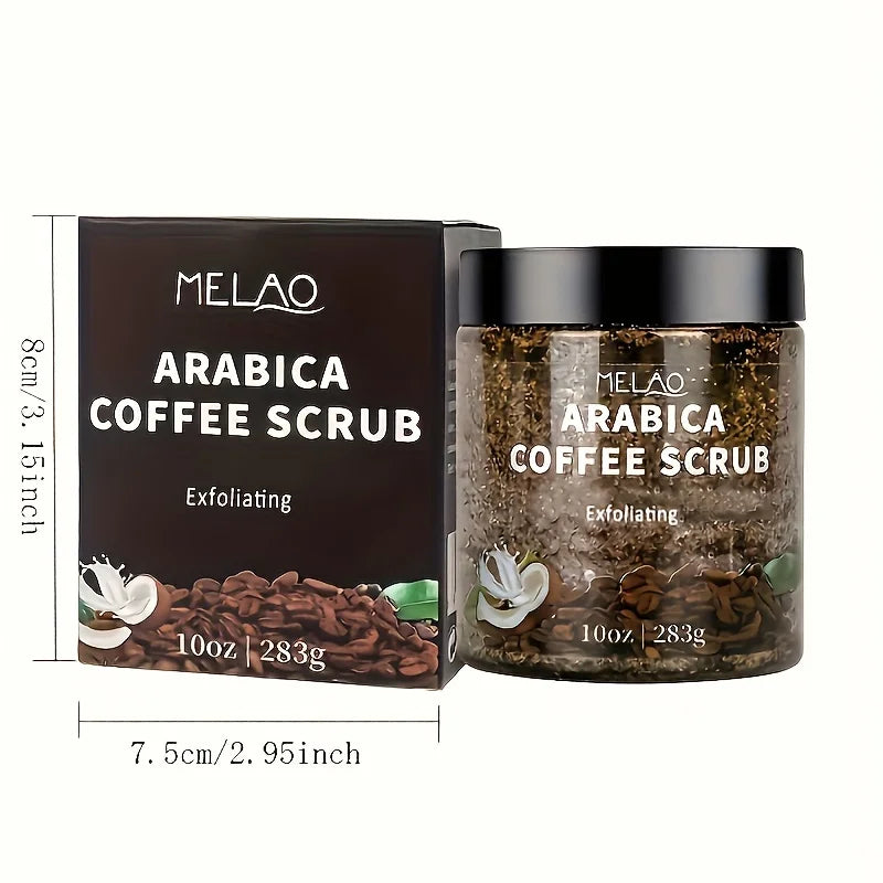 MELAO Arabica Coffee Scrub - Natural Exfoliating Body Scrub with Dead Sea Salt & Moisturizing Coffee Skin Care Formula