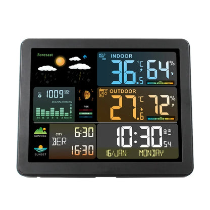 Digital Weather Station Clock - Indoor/Outdoor Temperature & Humidity Meter with Weather Forecast Wireless Table Clock