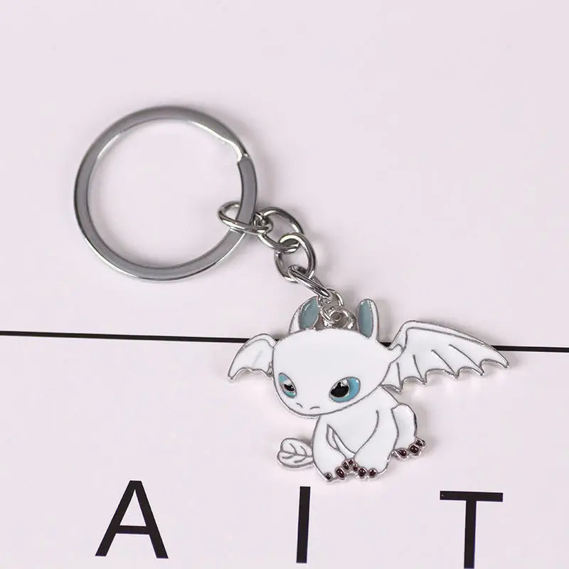 Cute Toothless Dragon Keychain – Cartoon Anime Couple Keyring, Valentine’s & Halloween Gift