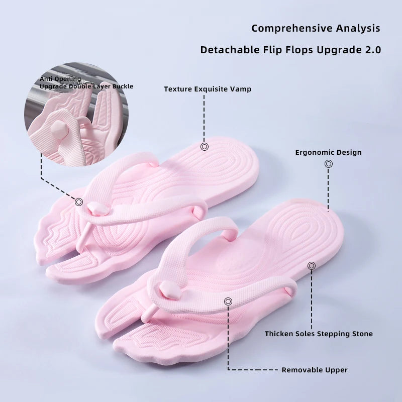 Folding Travel Slippers – Anti-Skid Bath & Beach Flip-Flops for Couples