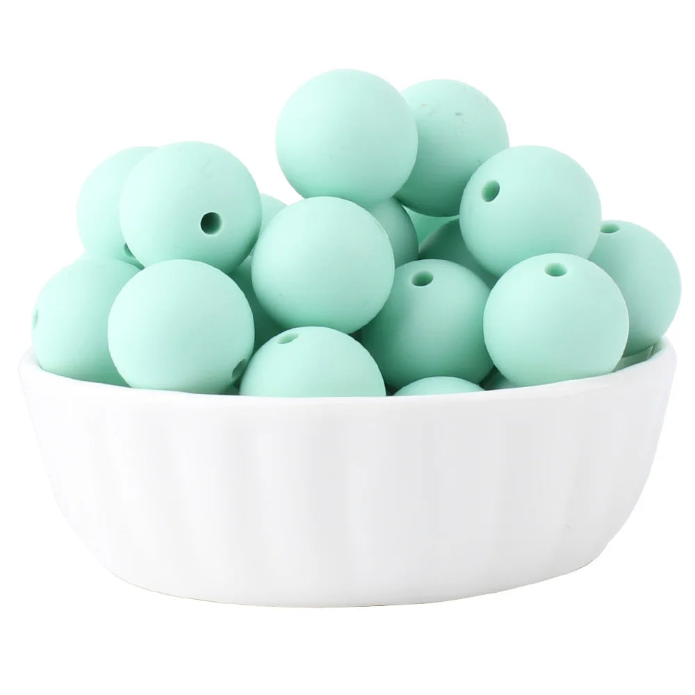 15mm Silicone Beads Set - Colorful Loose Beads for DIY Keychains, Jewelry & Beaded Pen Crafts