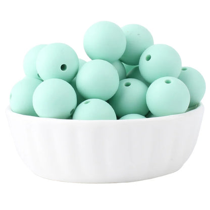 15mm Silicone Beads Set - Colorful Loose Beads for DIY Keychains, Jewelry & Beaded Pen Crafts