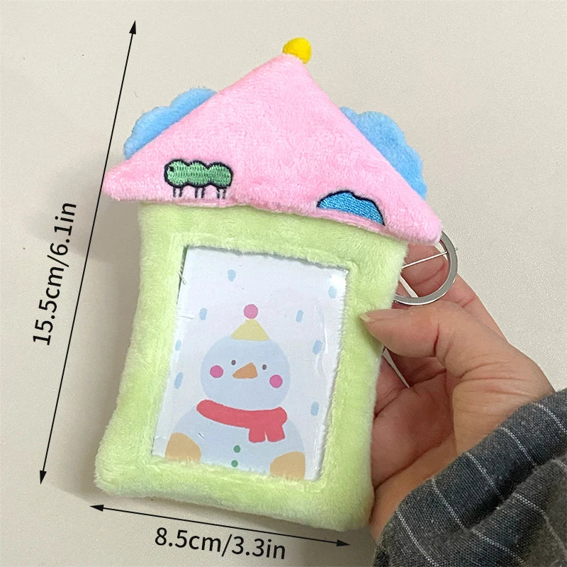 Cute Plush Photo Card Holder - Kpop Idol Bus Card Protector & Picture Album Case