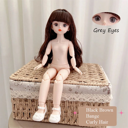BJD 30cm Nude Doll – 1/6 Haploid Figure with Removable Joints & 3D Colorful Eyes, Birthday Gift for Girls
