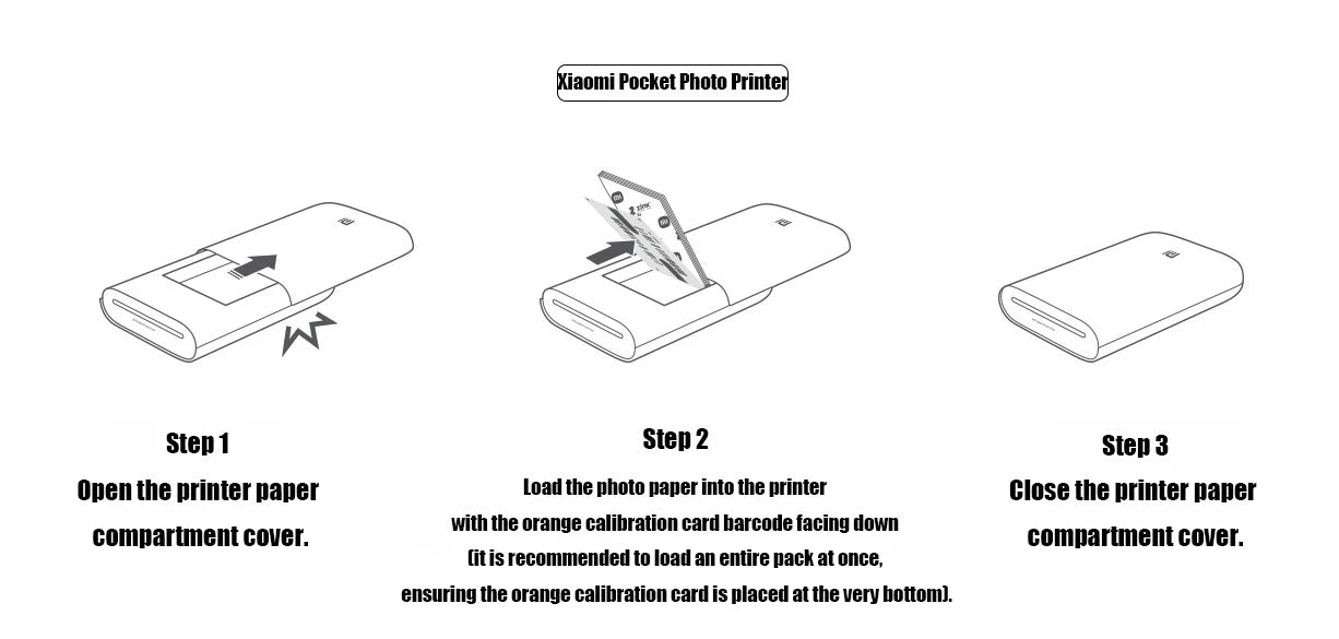 Original Xiaomi ZINK Pocket Printer Paper — 50 Self-Adhesive 3-Inch Sheets for Xiaomi Mini Photo Printer