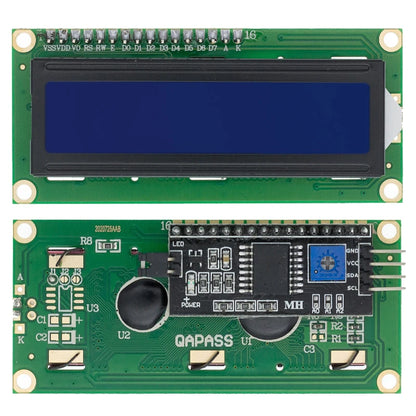 LCD1602 I2C Display Module - Blue Green 16x2 LCD Screen with PCF8574 IIC Adapter for Arduino 5V DIY Projects