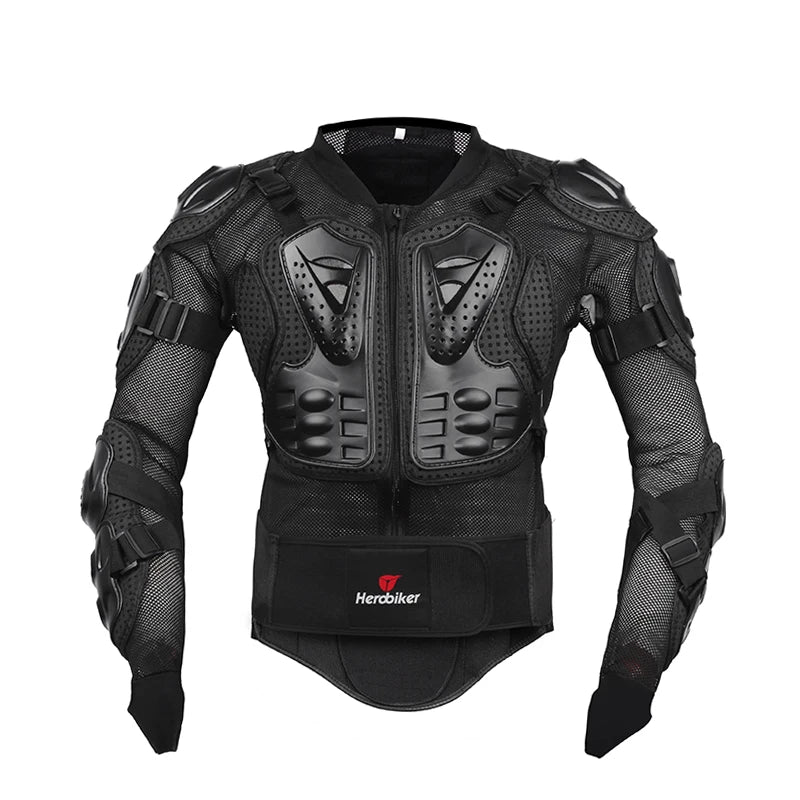 Motorcycle Jacket with Full Body Armor Set – Chest Armor Suit for Motocross Racing & Protective Moto Gear, Sizes S-5XL