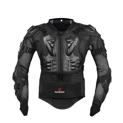 Motorcycle Jacket with Full Body Armor Set – Chest Armor Suit for Motocross Racing & Protective Moto Gear, Sizes S-5XL