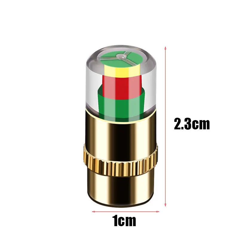 4/8PCS Motorcycle and Car Tire Pressure Monitor Valve Caps - Sensor Indicator Eye Alert for Auto Tire Pressure Inspection
