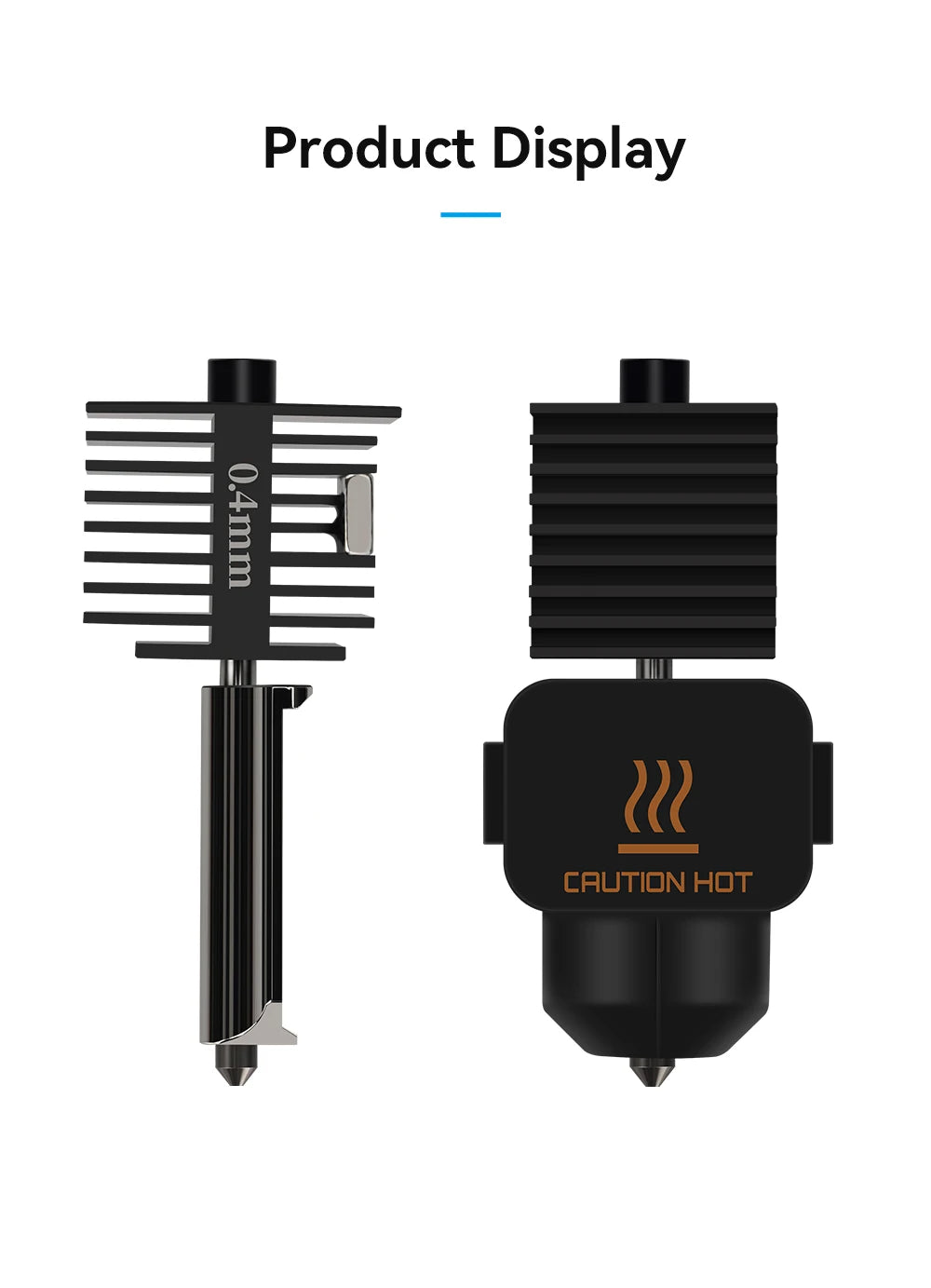 Hotend Kit for Bambu Lab A1 Mini 3D Printer – Hardened Steel Nozzle 0.2/0.4/0.6/0.8mm Assembly