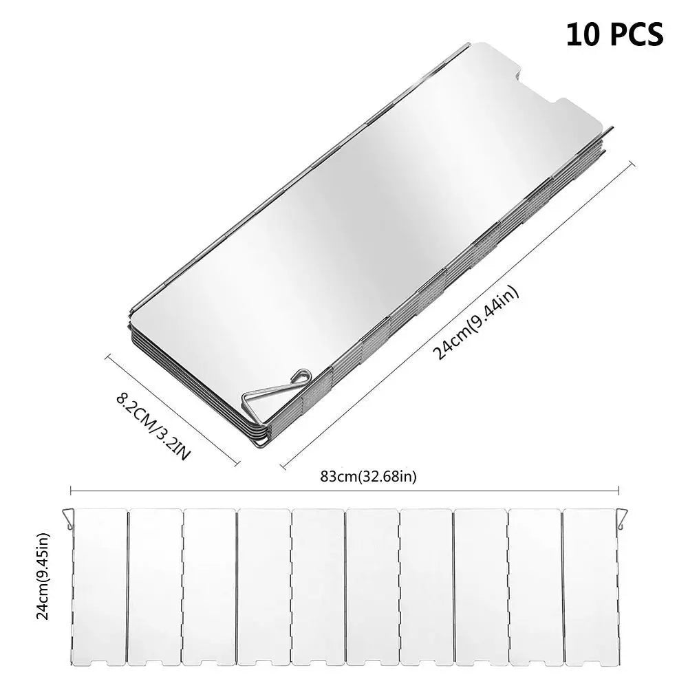 Aluminum Alloy Gas Stove Wind Shield – Windproof Screen for Outdoor Camping & Picnic (8-16 Plates)