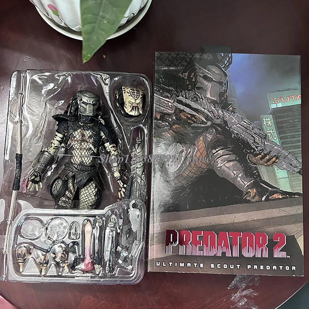 NECA Predator Figure — Ultimate Shaman Elder Armored Jungle Hunter with Snake Vision, Alien Model Toy Gift