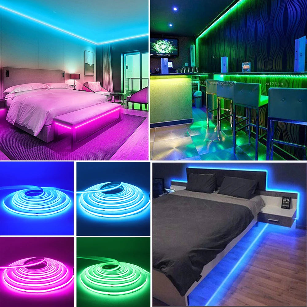 DC 5V USB COB LED Strip Light – Flexible 3mm/5mm/8mm Ribbon Rope in Multiple Colors for TV Backlight & Home Decor