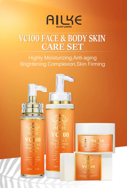 AILKE Whitening & Anti-Aging Kit – Vitamin C Moisturizing Skincare Set