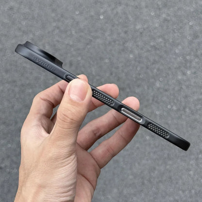 Metallic Heat Dissipation Mesh Phone Case - MagSafe Magnetic Hard Thin Cover for iPhone 11-17 Series