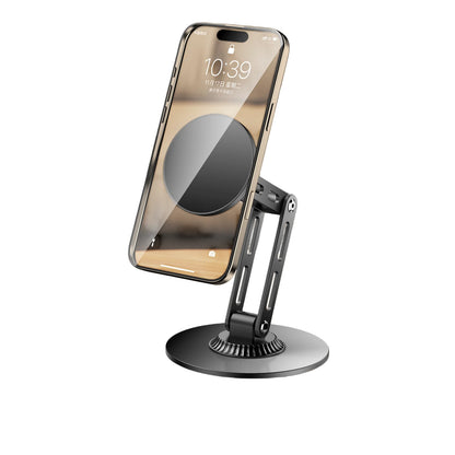 Portable Rotating Magnetic Phone Stand – MagSafe-Compatible Suction Desktop Holder for iPhone 17, 16, 15, 14, 13, and 12 Pro Max