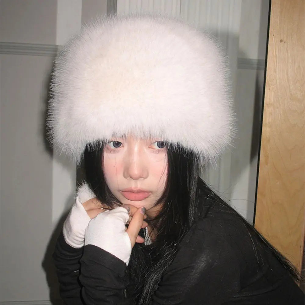 Women’s Faux Fur Winter Hat – Thick Warm Snow Ski Cap, Windproof Russian Style Ear Warmer Bonnet