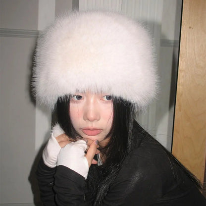 Women’s Faux Fur Winter Hat – Thick Warm Snow Ski Cap, Windproof Russian Style Ear Warmer Bonnet