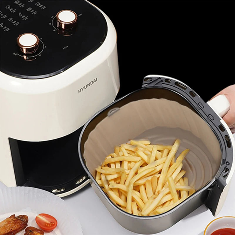 Reusable Air Fryer Silicone Pot & Baking Tray Set – 1/2/3PCS Silicone Basket for Pizza, Fried Chicken & Grill
