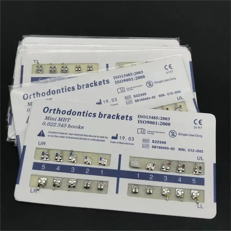 10 Packs Dental Orthodontic Metal Braces – Mini Roth/MBT/Edgewise 022 Slot Brackets for Dentist Treatment