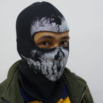 Skull Ghost Motorcycle Mask - Windproof Skeleton Face Cover for Cosplay, Riding & Outdoor Wear