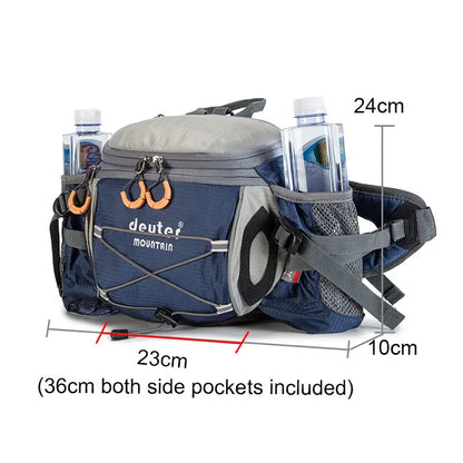 Outdoor Sports Waist Bag - Men's Fanny Pack for Cycling, Hiking, Camping and Running with Water Bottle Holder
