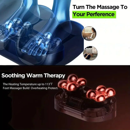 Extra Large Electric Foot Massager – Hot Compress Shiatsu Leg & Calf Kneading Roller for Deep Muscle Relaxation and Fatigue Relief