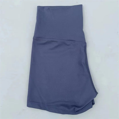 Women's High Waist Athletic Yoga Shorts – Solid Color Squat Proof Fitness Shorts for Running, Cycling & Training