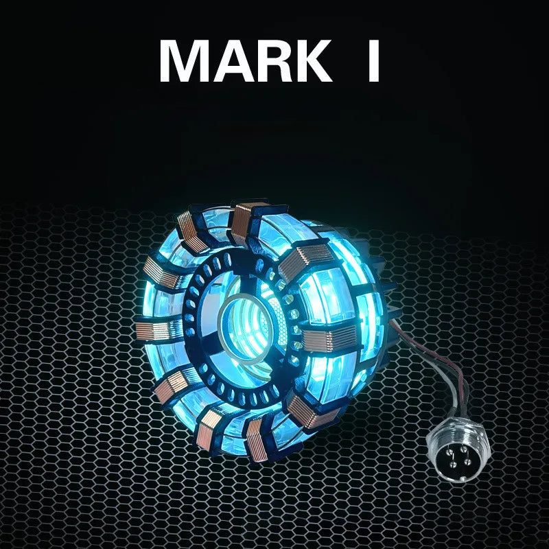 Avenger Iron Man MK1 Arc Reactor – Tony Stark Heart of Mark Figure with LED Light, 1:1 Cosplay Toy Chest Lamp for Kids Gift