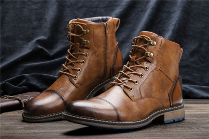2023 Retro Men’s Leather Boots – Comfortable Spring Fashion Boots, Size 7-13