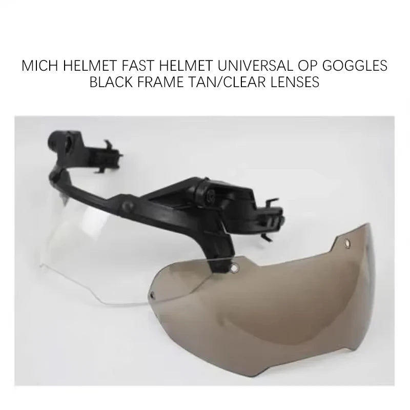 BOOIU Adjustable Tactical Helmet – FAST MICH Helmet with Detachable OP Goggles, Anti-Fog & Anti-Riot CS Protective Gear