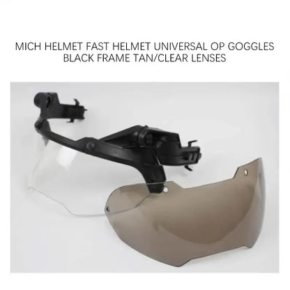 BOOIU Adjustable Tactical Helmet – FAST MICH Helmet with Detachable OP Goggles, Anti-Fog & Anti-Riot CS Protective Gear