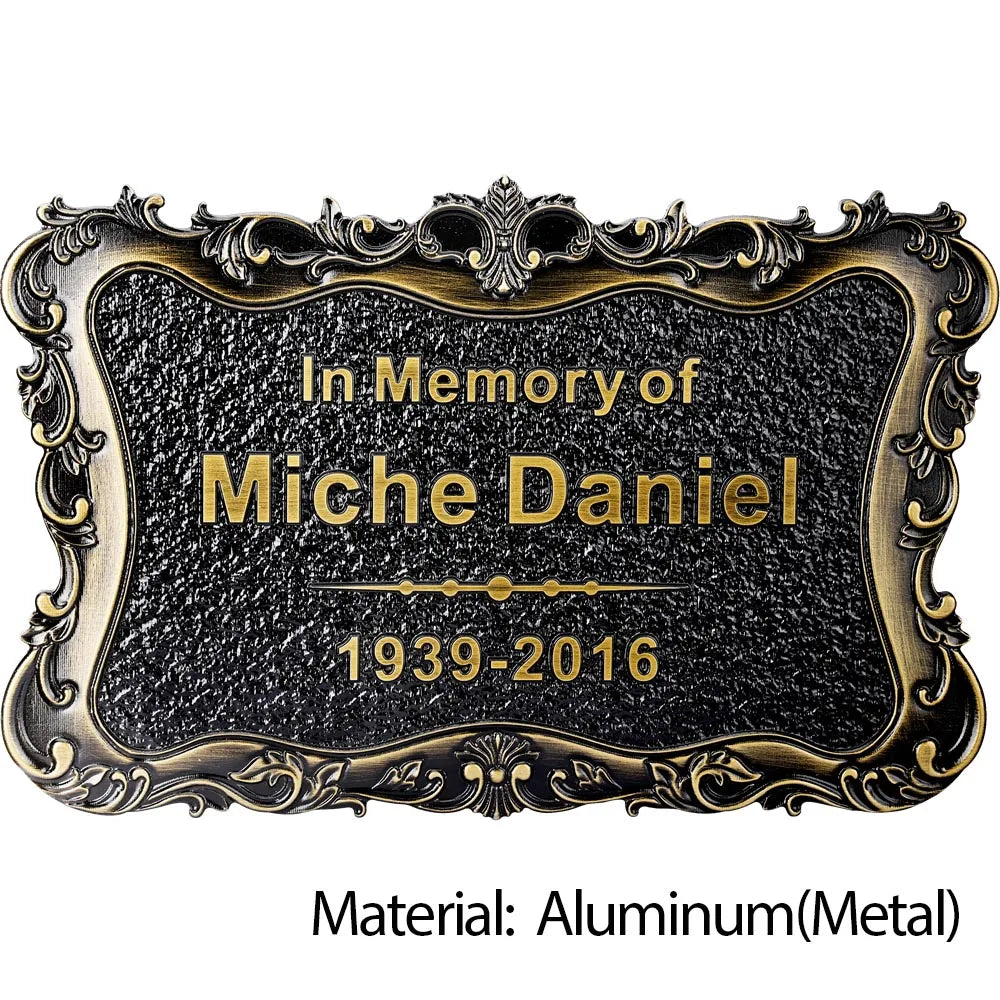 Personalized Memorial Plaque – Custom Engraved Grave Marker for Loved Ones or Pets (Dog & Cat), Remembrance Plaques