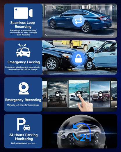 Srnubi 10.26 Inch Dash Cam Rearview Mirror - CarPlay & Android Auto DVR with GPS Navigation, Video Dashboard Monitor