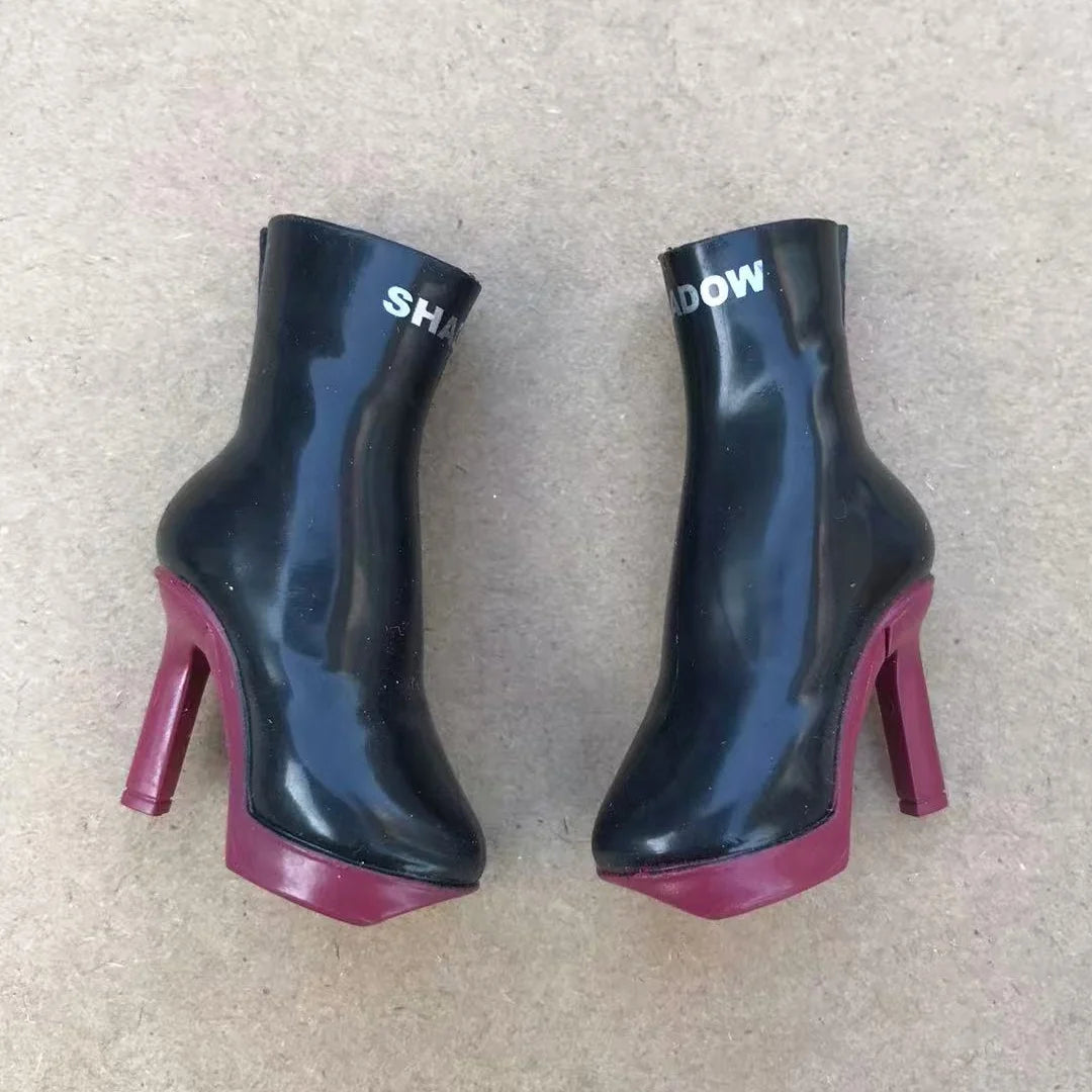Rainbow Doll Shoes – Boots, Sandals & High Heels for DIY Doll Dressing in Black, Green & Red