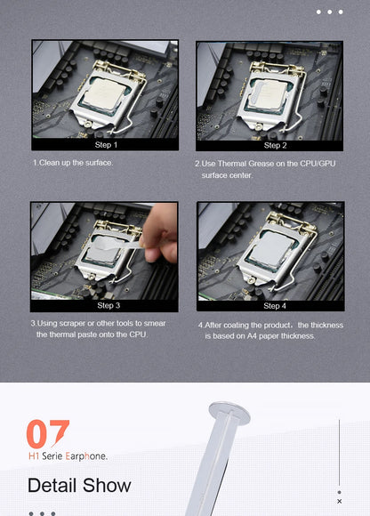 ZF-12 High-Quality CPU Thermal Paste — 12W Thermal Grease Silicone Paste for Processor Cooling