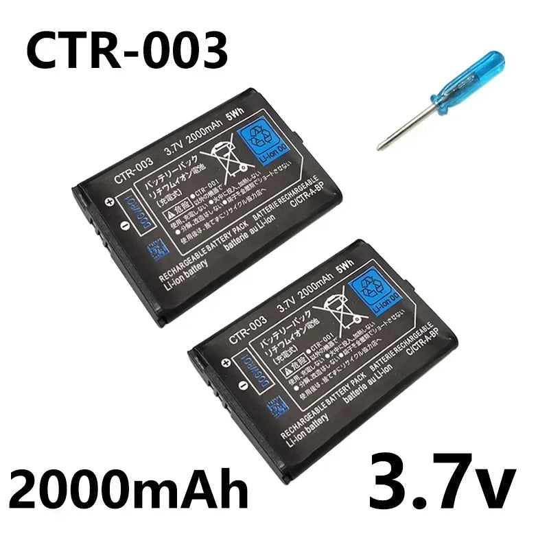 CTR-003 2000mAh 3.7V Battery - Lithium Replacement Battery for Nintendo 3DS, New 3DS & 2DS Game Consoles
