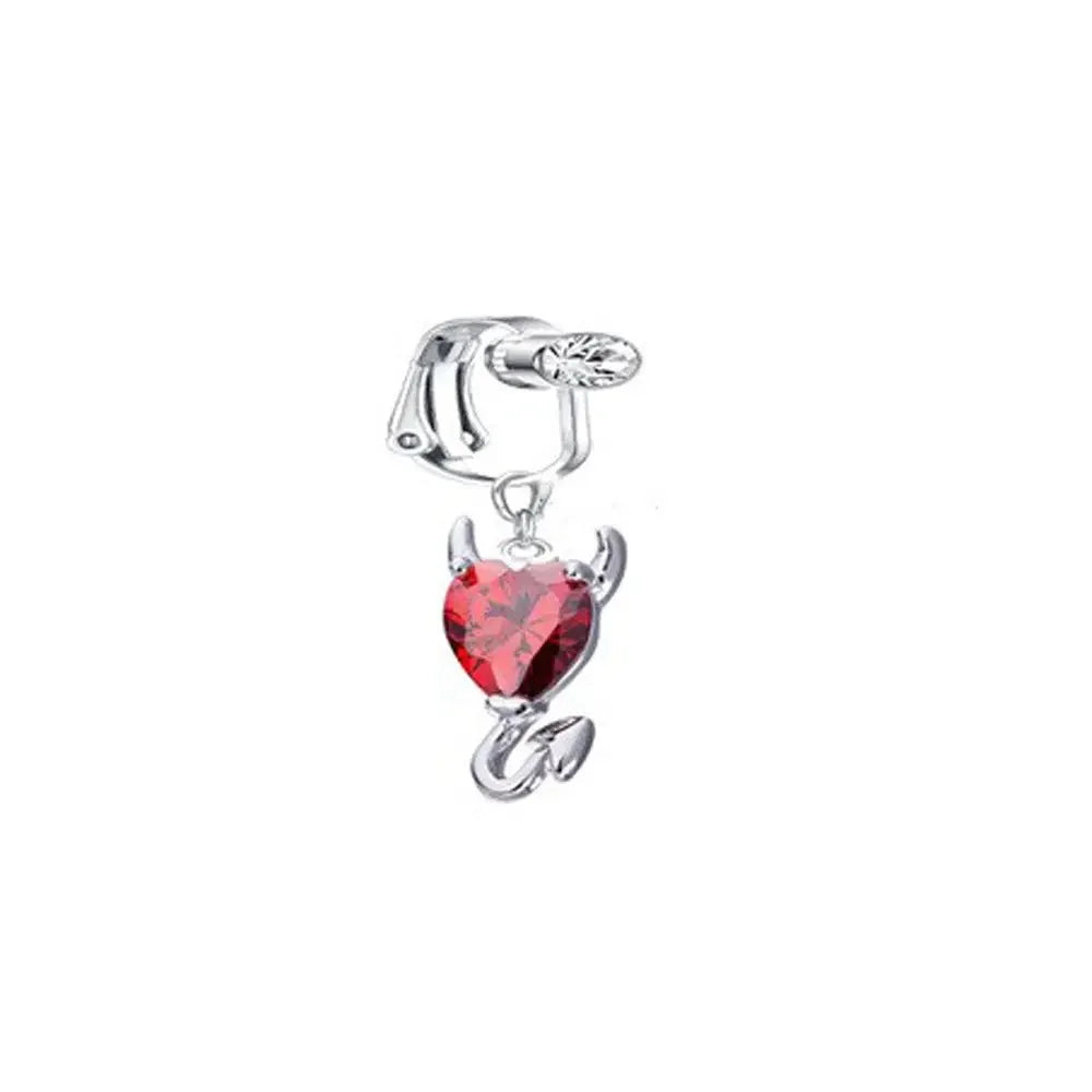 Faux Belly Ring - Non-Piercing Clip-On Navel Button Body Jewelry Belly Piercing Accessory