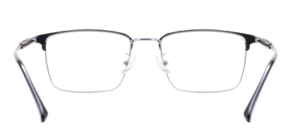 Comfortable Rectangular Men’s Business Glasses – Full Rim Browline Metal Frame for Optical Prescription Lenses