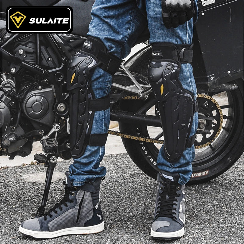 Motocross Knee Pads Protection Gear - Motorcycle Knee and Elbow Guards for Off Road Racing MTB Riding Safety