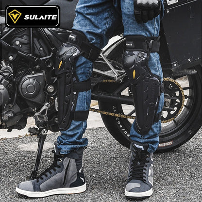 Motocross Knee Pads Protection Gear - Motorcycle Knee and Elbow Guards for Off Road Racing MTB Riding Safety