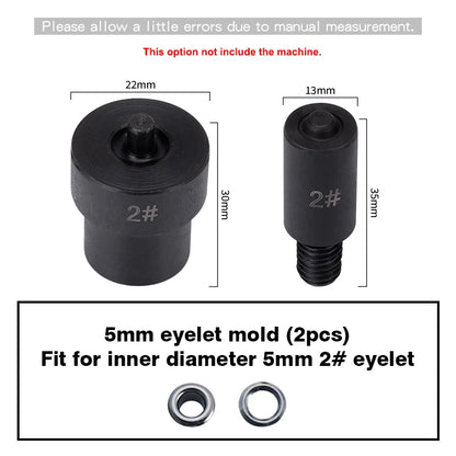 WUTA Manual Button Installation Tool – Mute Punching for Mushroom Rivets & Eyelets, DIY Hand Pressing Tool (With/Without Machine)