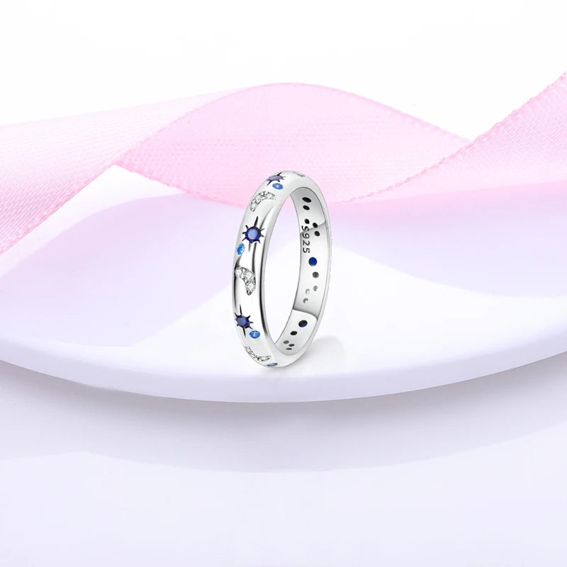 925 Sterling Silver Rings - Bow, Heart, Sun, Moon & Star Zircon Jewelry for Women, Birthday & Anniversary Gift