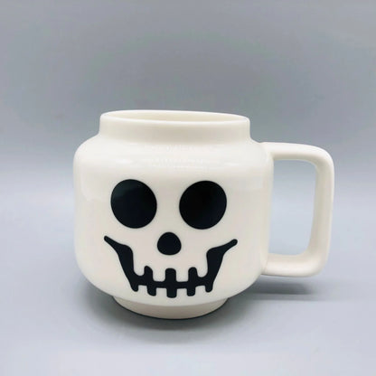 Cartoon Ceramic Mug 250ML - Cute Impish Expression Figure Head Pattern, Coffee Milk Tea Drinkware for Couples, Friends, and Family