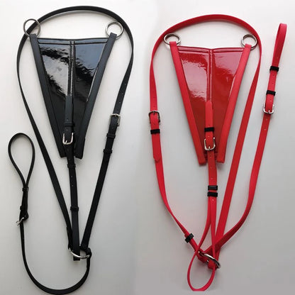 Bow Leather Horse Chest Strap - PVC Equestrian Riding Tack for Long-Distance Riding